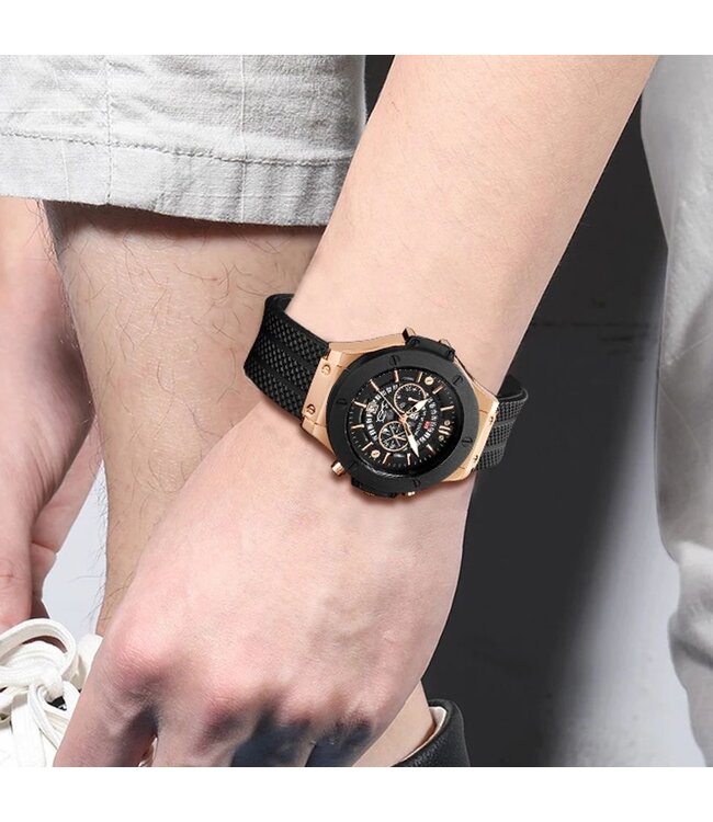 Mpariz Luxe Herenhorloges Rosé - Gratis Armband bij elke bestelling (twv €29,95)