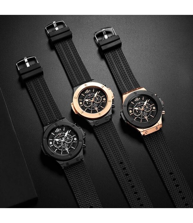 Mpariz Luxe Herenhorloges Rosé - Gratis Armband bij elke bestelling (twv €29,95)