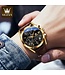 Olevs Luxe Herenhorloges Goud  Zwart - Gratis Armband bij elke bestelling (twv €29,95)