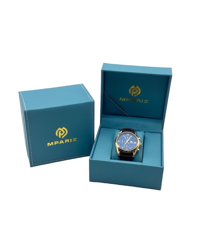 Olevs Luxe Herenhorloge Goud  Blauw