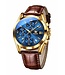 Olevs Luxe Herenhorloge Goud (Blauw/Zwart/Wit)