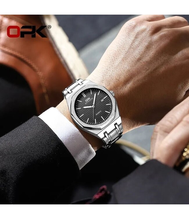 OPK Luxe Herenhorloges Zilver  Zwart