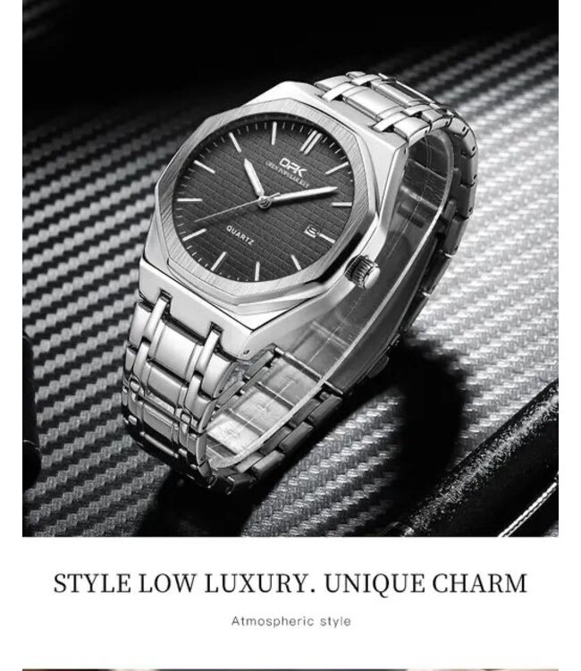 OPK Luxe Herenhorloges Zilver  Zwart