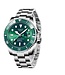 Lige Luxe Herenhorloge       Zilver  Groen - Gratis Armband bij elke bestelling (twv €29,95)