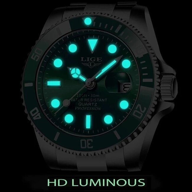 Lige Emerald – herenhorloge met stalen band en sportief design