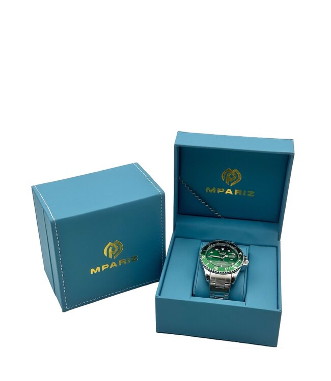 Lige Luxe Herenhorloge       Zilver  Groen