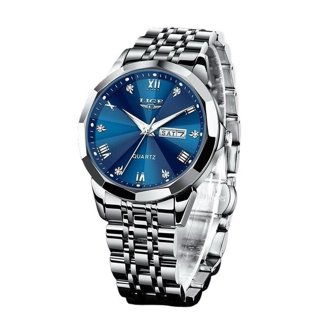 Lige Silvain – herenhorloge met stalen band en modern design