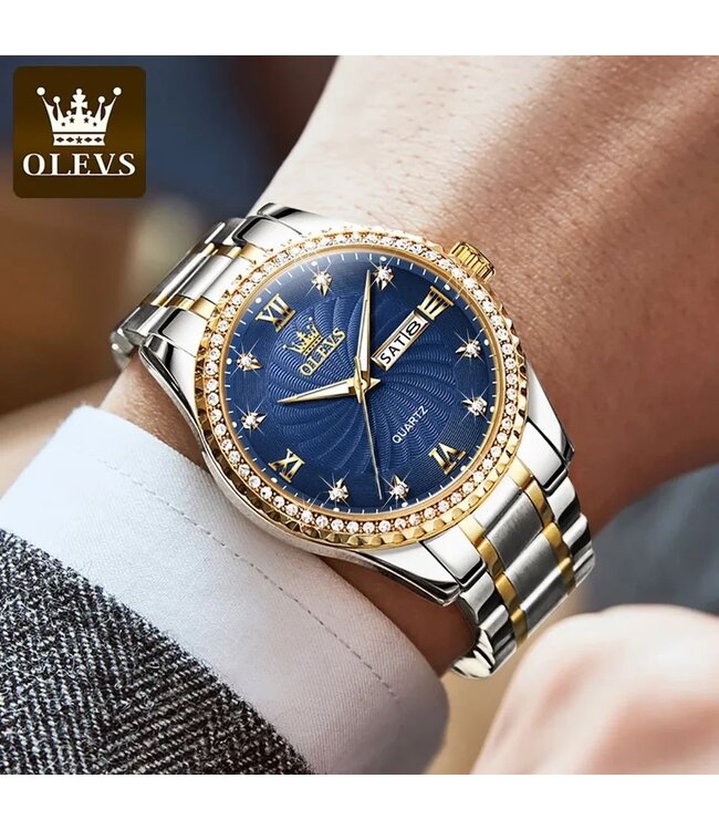 Olevs Luxe Herenhorloge Goud Diamonds