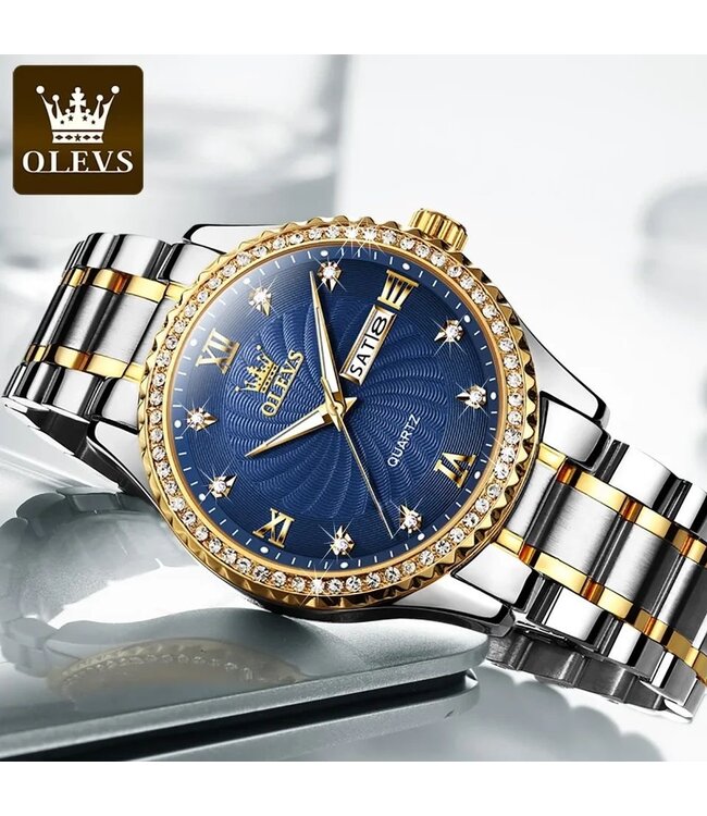 Olevs Luxe Herenhorloge Goud Diamonds
