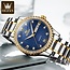 Olevs Luxe Herenhorloge Goud Diamonds (Blauw/Groen)
