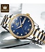 Olevs Luxe Herenhorloge Goud Diamonds (Blauw/Groen)