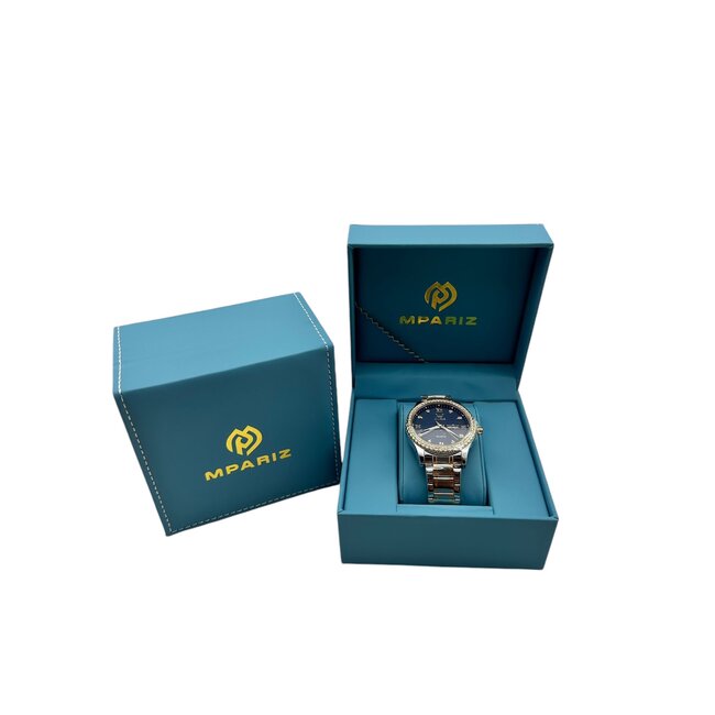 Olevs Luxe Herenhorloge Goud Diamonds (Blauw/Groen)