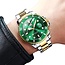 Olevs Luxe Herenhorloge Zilver Goud (Groen/Zwart)