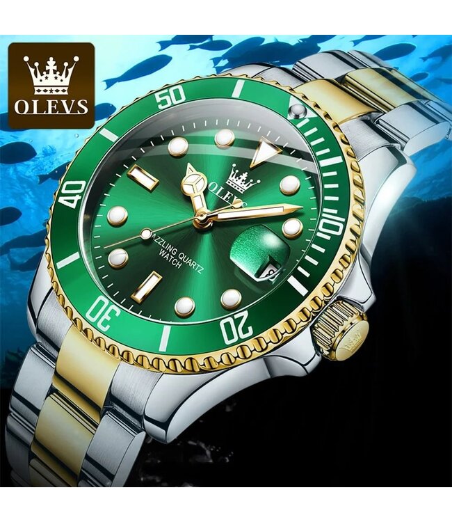 Olevs Luxe Herenhorloge Groen