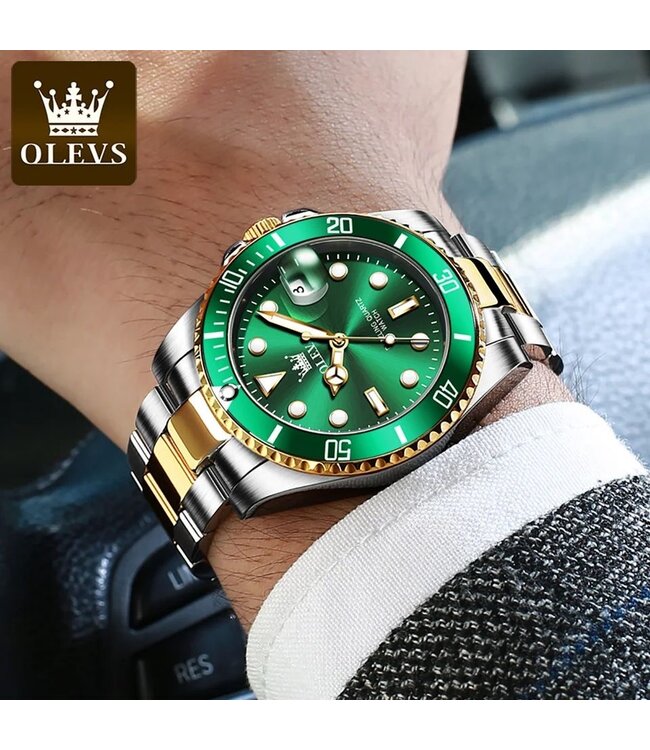 Olevs Luxe Herenhorloge Groen