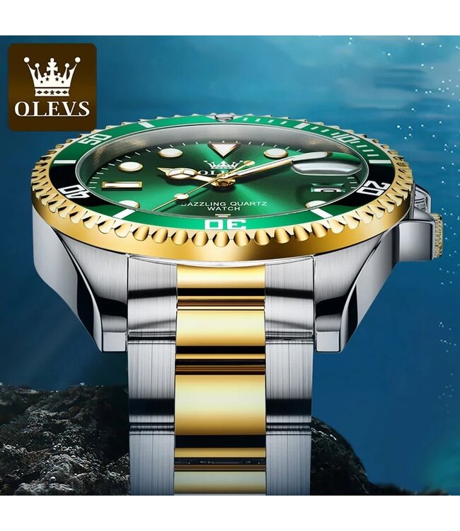 Olevs Luxe Herenhorloge Groen