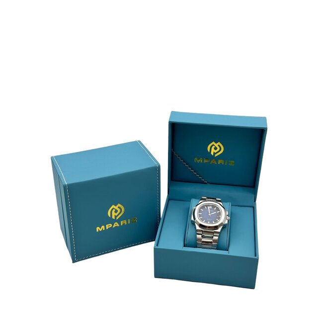 Tpofhs Luxe Herenhorloge Zilver Blauw