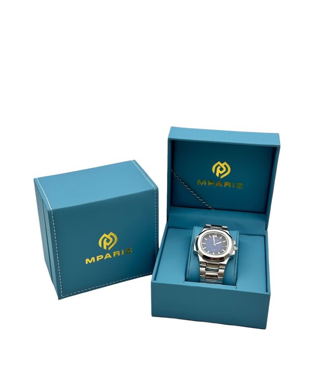 Tpofhs Luxe Herenhorloge Zilver Blauw