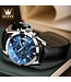 Olevs Luxe herenhorloge  Blauw - Gratis Armband bij elke bestelling (twv €29,95)