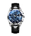 Olevs Luxe herenhorloge Zilver (Blauw/Zwart)