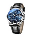 Olevs Luxe herenhorloge Zilver (Blauw/Zwart)