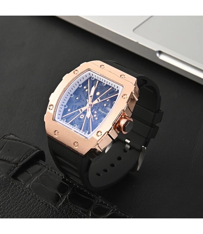 Mpariz Luxe Heren Horloges (Incl. Doos) Rosé en Zwart