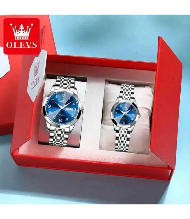 Olevs Luxe Horlogeset Zilver Goud Zwart