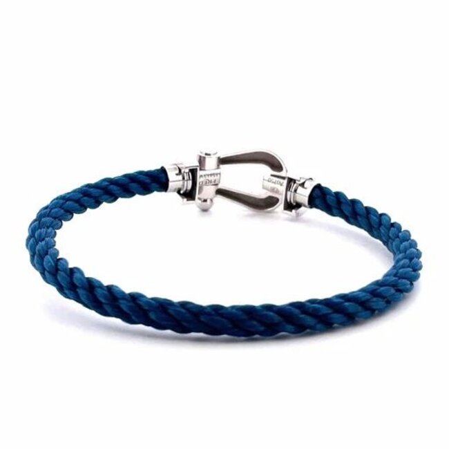Mpariz Luxe Armband Draad Zilver & Blauw RVS