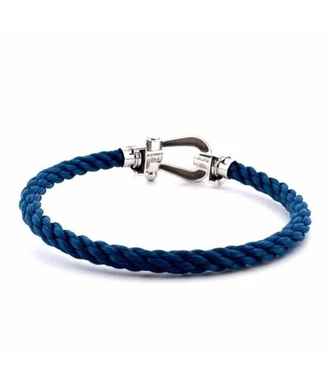 Mpariz Luxe Armband Draad Zilver & Blauw RVS