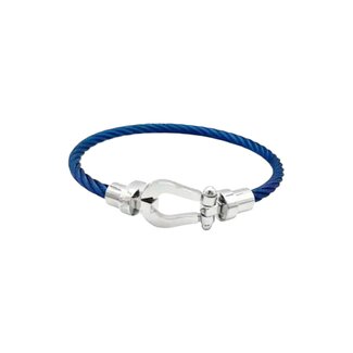 Mpariz Luxe Armband Draad Blauw & Zilver RVS