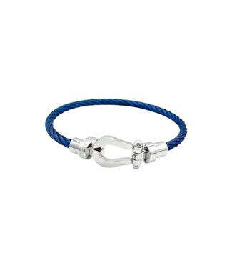 Mpariz Luxe Armband Draad Zilver & Blauw RVS