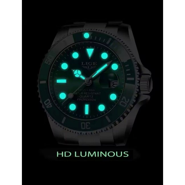 Lige Luxe Herenhorloge Blauw/Zwart