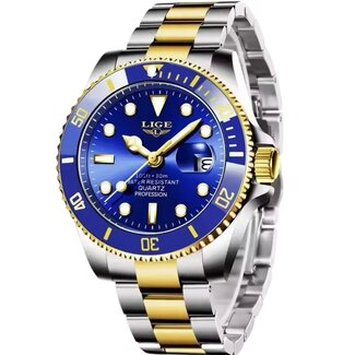 Lige Luxe Herenhorloge Blauw/Zwart