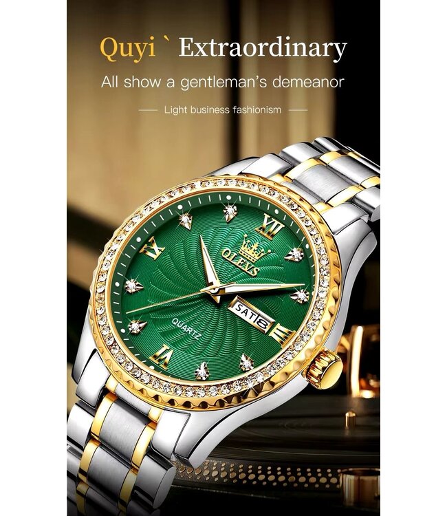 Olevs Luxe Herenhorloge  Goud   Diamonds