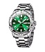 Olevs Luxe Herenhorloge Zilver (Groen/Blauw)