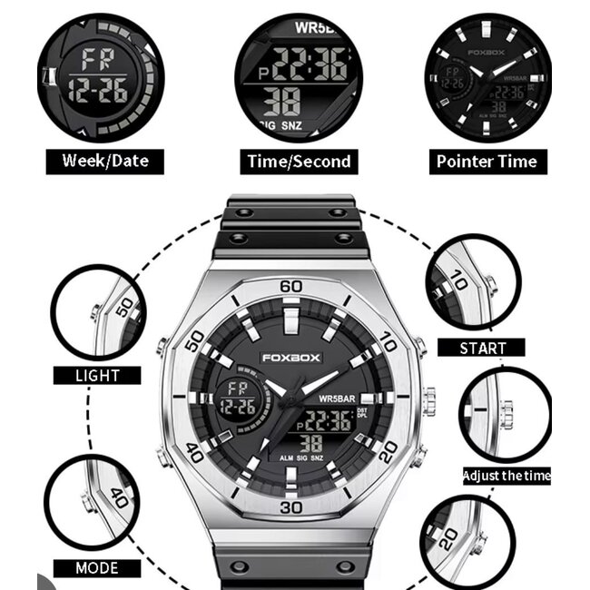 Mpariz  Luxe Herenhorloges   Dubbele Display