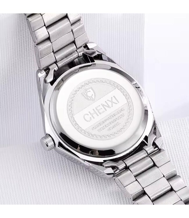 Chenxi Vrouwenhorloge Zilver en Groen RVS - Gratis Armband bij elke bestelling (twv €29,95)