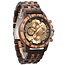 Houten Horloge Luxe Herenhorloge  Donkerbruin Goud