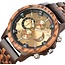Houten Horloge Luxe Herenhorloge  Donkerbruin Goud