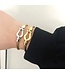 Mpariz Luxe Armband  Draad Zwart  & Goud   RVS