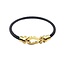Mpariz Luxe Armband  Draad Zwart  & Goud   RVS