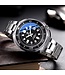 Mpariz Luxe Herenhorloge Zilver  zwart  - Gratis Armband bij elke bestelling (twv €29,95)