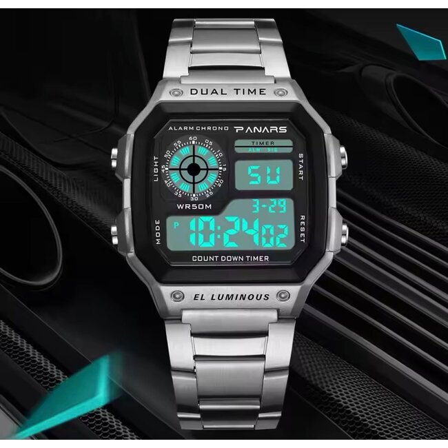 Panars Luxe  Herenhorloge Zilver