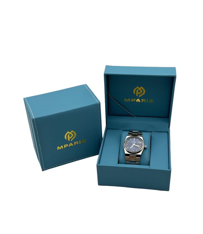 Poedagar Luxe Dameshorloge Zilver  Blauw