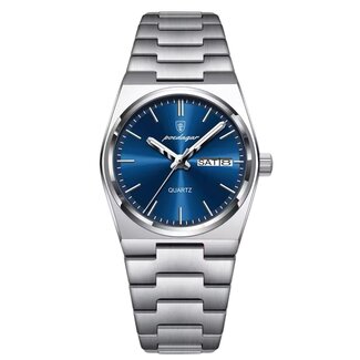 Poedagar Luxe Dameshorloge Zilver (Blauw/Groen/Wit)