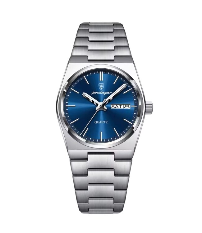 Dameshorloge Zilver en Blauw Mpariz Arganolie
