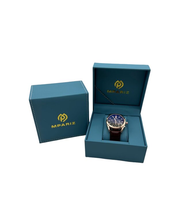 Poedagar Luxe Herenhorloge Rosé  Zwart