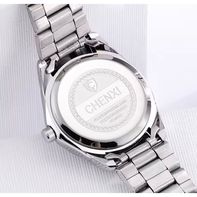 Chenxi Dameshorloge Zilver (Roze/Groen)