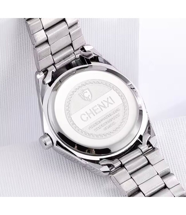 Chenxi Dameshorloge Zilver (Roze/Groen)