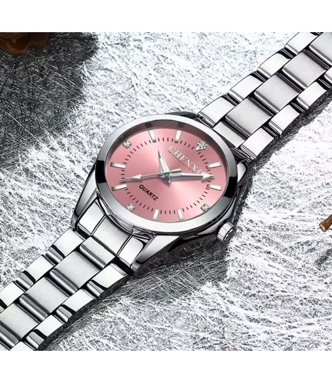 Chenxi Dameshorloge Zilver en Roze